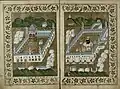 The National Library of Israel Jerusalem Israel Ms. Yah. Ar. 47 showing illustrations of the Great Mosque of Mecca and the Prophet's Mosque.