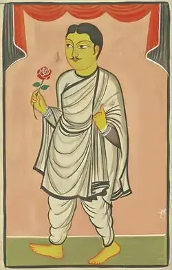 Maharaja Virendra Mohan Dar of Dar, Akhnoor (Kalighat Pattachitrra). c. 1929