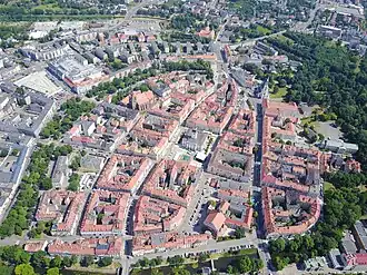 Aerial view of the Kalisz Old Town