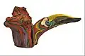 Firebird, 1996 colored wood, height 40&nbsp;cm MNMA, Jagodina