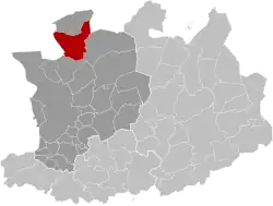 Location of Kalmthout in the province of Antwerp