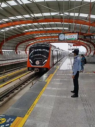 Kanpur Metro Train at a station