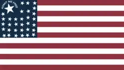 The 34 star "Admit Me Free" flag