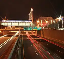 The Center stretches across Interstate 670 in Kansas City.