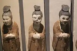 Tang-style statuettes from the tomb. Kharakhorum Museum.[12]