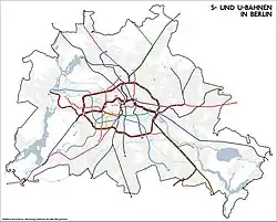 S+U Bahn map of Berlin