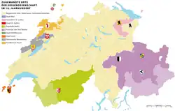 Map showing the Swiss Associates