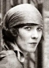 Close-up of Kathryn Mullin (1902–1994), an artist, stage performer, and expert in women's saber fencing.