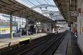 View from the down end of platforms 1 & 2 in February 2012