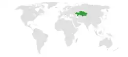 Map indicating locations of Kazakhstan and Slovenia