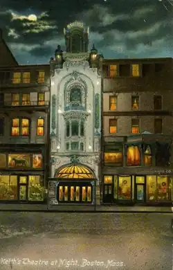 Night view of Keith's, c. 1900s