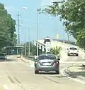 Driving on Keller Springs Road, showing the interchange at Preston Road in north Dallas.