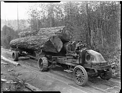 Truck hauling logs c. 1925