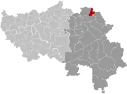 Location of Kelmis in the province of Liège