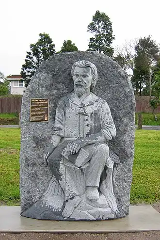 Henry Kendall statue in a town park