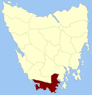 Location in Tasmania