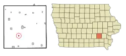 Location of Hayesville, Iowa