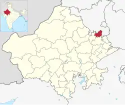 Location of Khairthal-Tijara district in Rajasthan