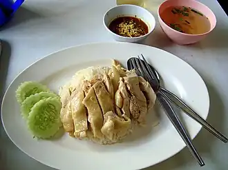 Thai style khao man gai (Hainanese Chicken Rice)
