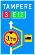 Layout of detour or bypass route (Finland)