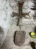 Kiliseli Tüccar Hanı, cross and other liturgical objects in the subterranean chamber