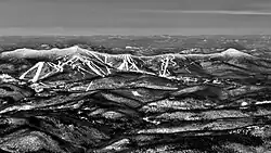 Aerial Photo from 6000 feet looking west at killington resort in Vermont