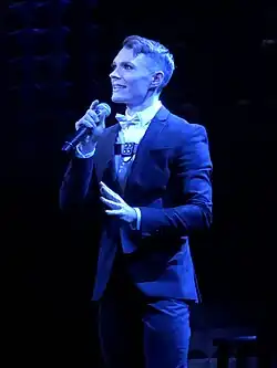 Kim David Smith performing in "Kim Sings Kylie" at Joe's Pub, NYC (2018)