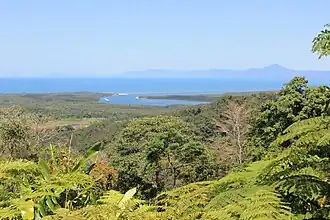 View from the Walu Wugirriga Lookout to the mouth of the Daintree River