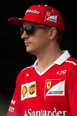portrait of Kimi Räikkönen wearing sunglasses