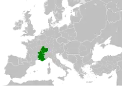 The Kingdom of Burgundy within Europe at the beginning of the 11th century