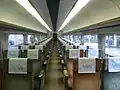 Interior view of a refurbished end car in April 2010