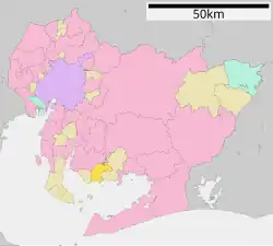 Location of Kira in Aichi Prefecture
