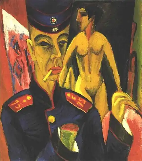 Ernst Ludwig Kirchner, Self-Portrait as a Soldier, 1915