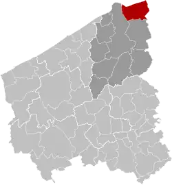 Location of Knokke-Heist in West Flanders