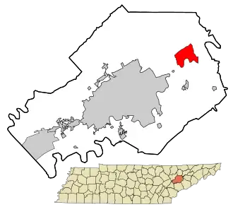 Location in Knox County Grainger County Jefferson County and the state of Tennessee.