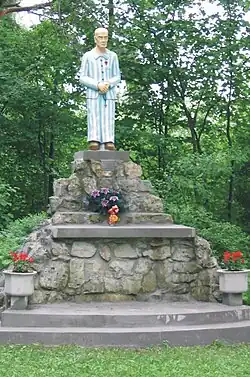 Image 9A monument to Fr. Maximilian Kolbe, among the estimated 3,000 members (18%) of the Polish clergy who were killed by the Nazis; of these, 1,992 died in concentration camps. (from Vatican City during World War II)