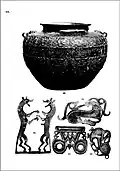 Bronze with remnants of vitreous enamel