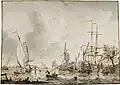 Ships and boats along the coast in the Dortse Kil, c. 1772/73