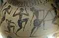 550–540 B.C. Men dancing.