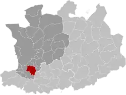 Location of Kontich in the province of Antwerp