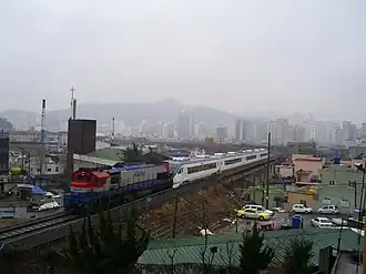 Trainsets being forwarded by locomotive in 2009