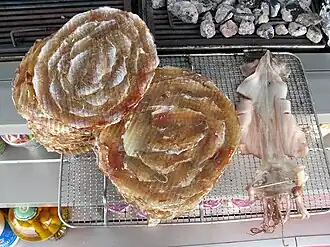 Jwipo (left), Korean dried and flattened filefish