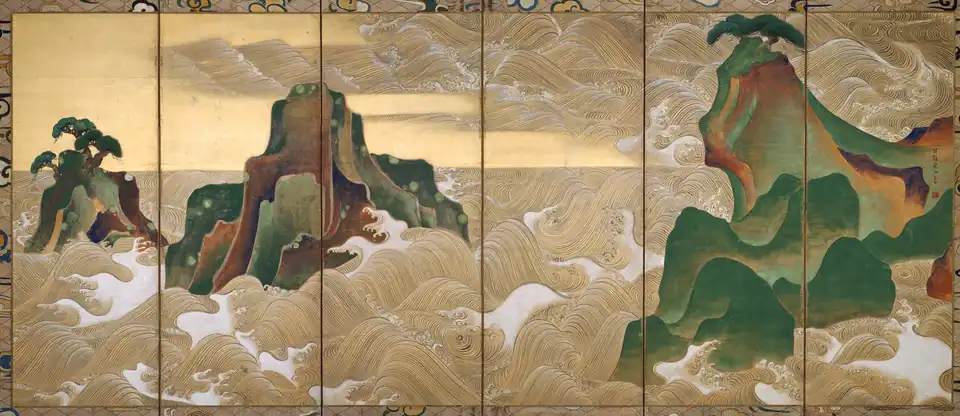 Ogata Kōrin Waves at Matsushima, early Edo period, Museum of Fine Arts, Boston