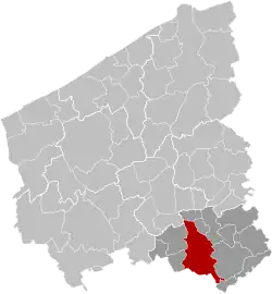 Location of Kortrijk in West Flanders