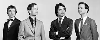 Kraftwerk in 1975. From left: Karl Bartos, Ralf Hütter, Wolfgang Flür and Florian Schneider
