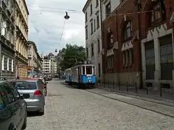 Tram line 0 arriving at the depot
