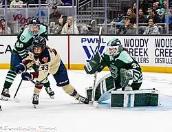 Frankel in goal during a game against Montreal, January 2025