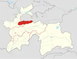 Ivan-Tojik jamoat depicted on a map of Tajikistan