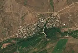 A satellite image of the selo (Sentinel-2 L1C data, modified)