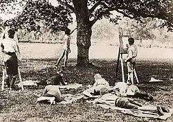 Drawing hour at a school in Suffolk, England (c. 1925)